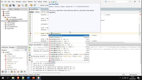 Java parte 53. Funciones matemáticas en el lenguaje Java.