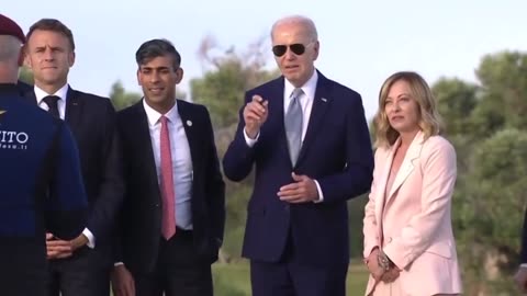 LONGER CLIP| President Biden "Wanders off" AT G7 photo Op