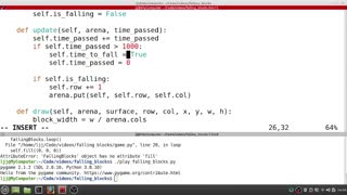 Python Tetris Part 6 (moving block)