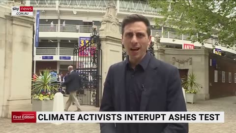 Cricket player drags climate protestor off field during Ashes Test