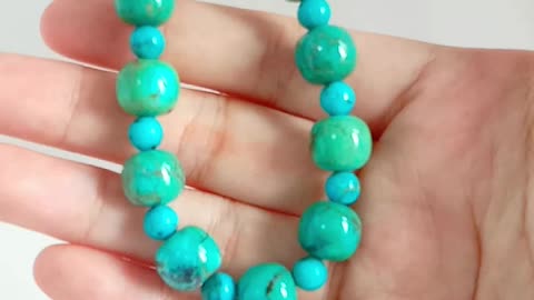 Natural turquoise roundle beads handmade necklace high quality Genuine Gemstone beads gift for her