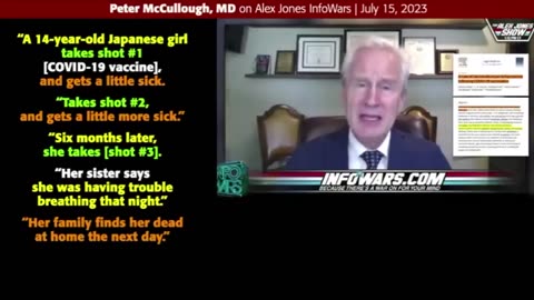 14-year-old girl dies after vaccine from inflammation, notes Peter McCullough, MD