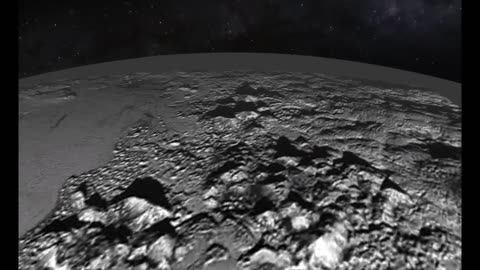 Animated Flyover of Pluto's Icy Mountains and Plains.