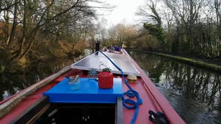 Gathurst to Crooke village by canal boat.