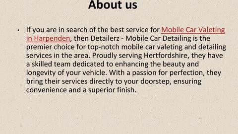 Best Mobile Car Valeting in Harpenden.