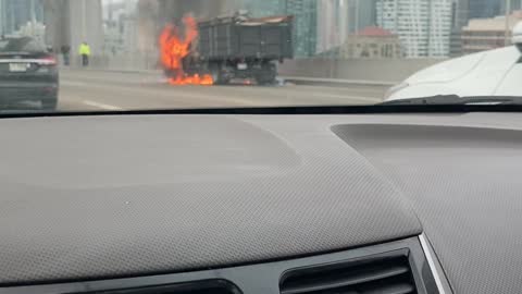 Bay Bridge Truck Caught on Fire