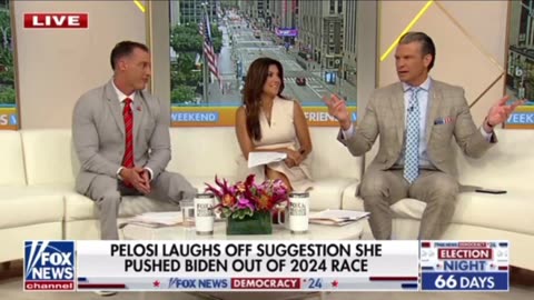 Pelosi laughs off if she forced Biden out.