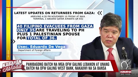 35 Filipino, 1 Palestinian, unang batch na darating sa bansa mula Gaza −DFA