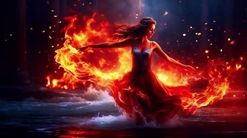 AI Art: Water and Fire Dance