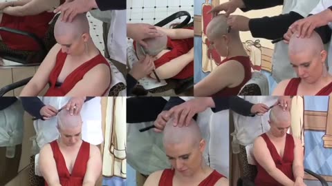 Woman smooth clean headshaved