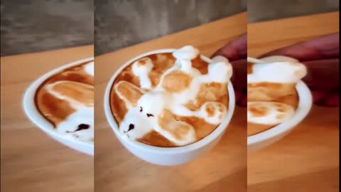 A Cup Of Coffee With A Puppy Image .