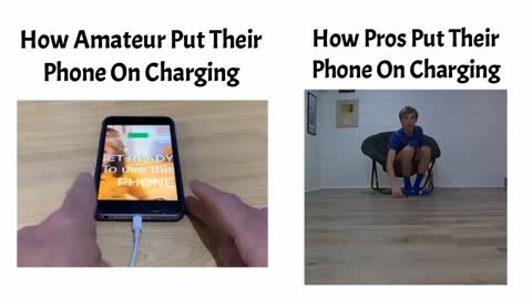 amateur vs pros putting their phone charge