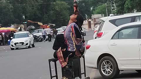 A girl showing skills in Amritsar