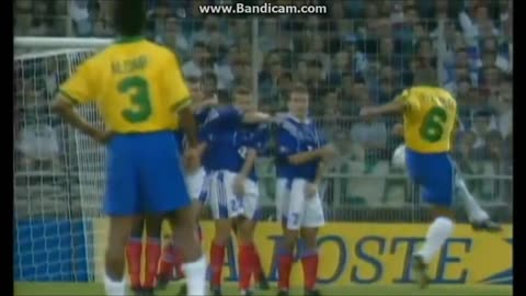 Roberto Carlos's amazing free kick for Brazil