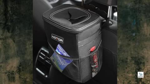 Review - HOTOR Car Trash Can with Lid and Storage Pockets