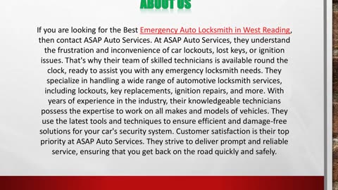 Emergency Auto Locksmith in West Reading