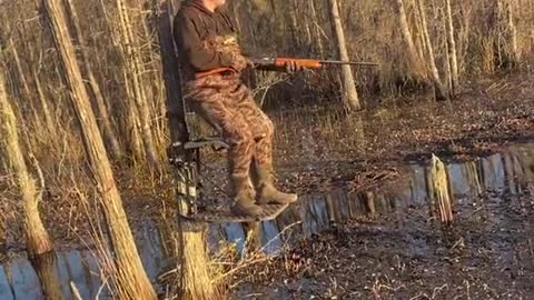 'Sleeping' Hunter Wakes Up and Shoots Duck Decoy