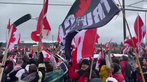 PEACEFUL CANADIAN PROTEST (YES THATS A HOCKEY STICK)- NEWS OF WORLD