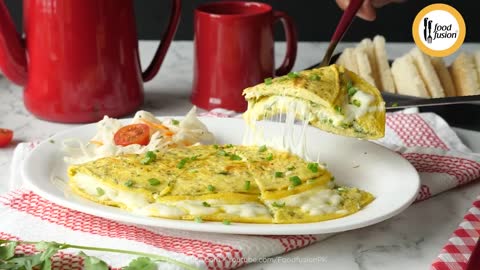 Fluffy Cheese Omelette Recipe - Weekend Breakfast Ideas by Food Fusion