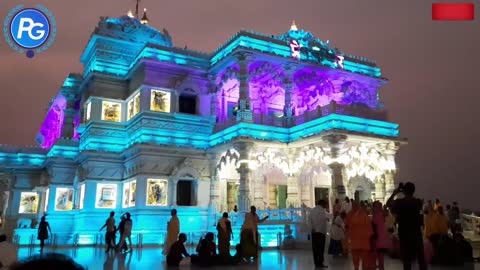 prem mandir vrindavan temple light show night view _ prem mandir full light effects _ प्रेम मंदिर