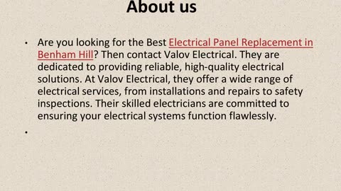 Get The Best Electrical Panel Replacement in Benham Hill.