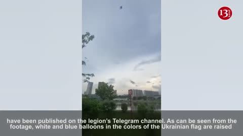 Flag of “Freedom of Russia" legion fighting on Ukraine’s side was raised in the sky over Moscow