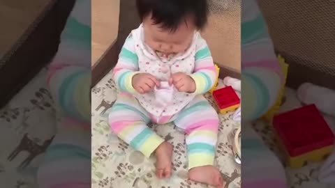 Silly things babies do when playing