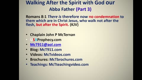 Walking After the Spirit with God our Abba Father Part 3