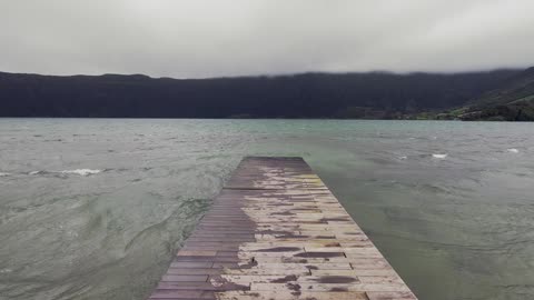 Waterside Jetty In Stormy Weather