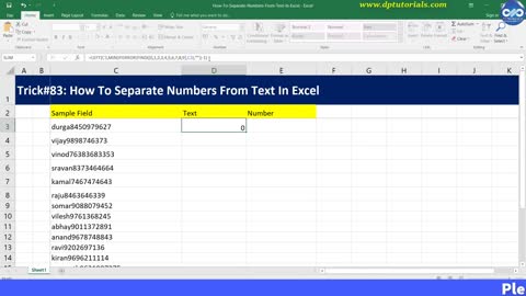 How To Separate Numbers From Text In Excel __ Excel Tips & Tricks __