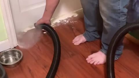 Dude Bamboozles Girlfriend with Some Flour and a Vacuum