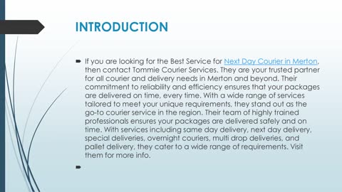 Best Next Day Courier in Merton.