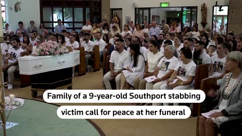 Southport stabbing victim's family call for peace at funeral | REUTERS