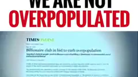 Wake up! we are not overpopulated.