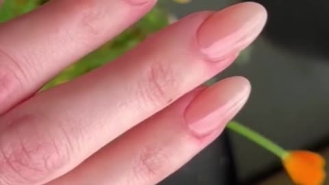 natural nail look with clear gel extensions! (Barely there nude nail look!)