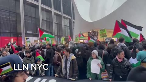 WTF ?! Pro-Palestine Hamas sympathisers block entrance to 911 memorial.