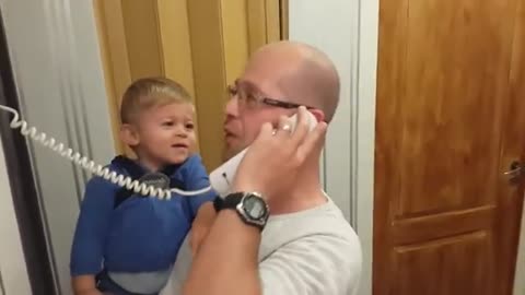 Baby Laughing when dad answers the phone | Must SEE, funny video