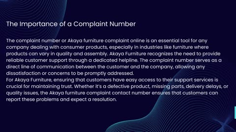 Akaya Furniture Complaint Number: Addressing Customer Concerns