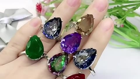 18x13mm Zultanite Water Drop Females Color Changing Alexandrite Topaz Silver Riings Wo