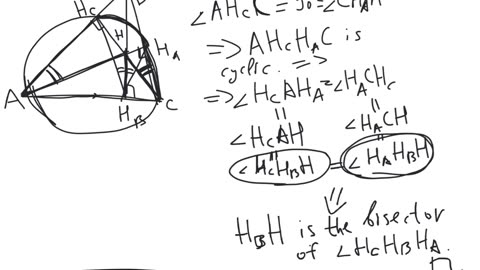 The altitudes of a triangle are bisectors in the orthic triangle | plane geometry | intermediate