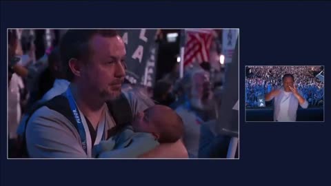 Camera man zooms into a Baby in crowd as Kamala Harris brags about Abortions at DNC