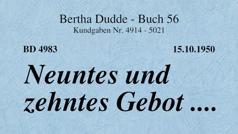 BD 4983 - NEUNTES UND ZEHNTES GEBOT ....