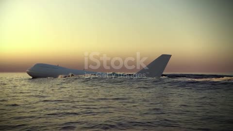 Airplane crash emergency landing on water