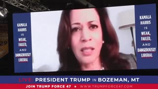 President Trump plays a compilation of Kamala's radical policies