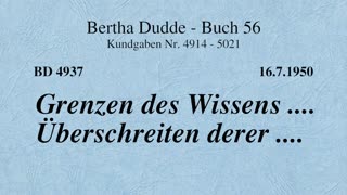 BD 4937 - GRENZEN DES WISSENS .... ÜBERSCHREITEN DERER ....