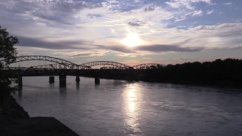 Sunset over Bridge in KC