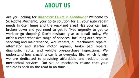 Are you looking for Diagnostic Faults in Glendowie?