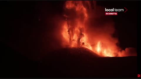 Night Eruption Of Mount Etna In Sicily, Italy | August 15, 2024