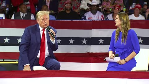 President Donald Trump speaks at town hall in Flint, Michigan