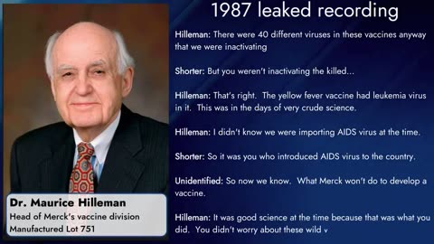 LEAKED RECORDING- Merck Executive Hilleman Reveals That He 'Imported AIDS'